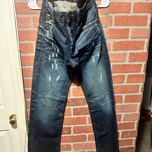 Men's Distressed Blue Jeans